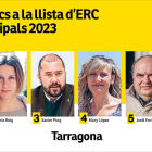 Imatge dels primers llocs a la llista d'ERC a les municipals 2023 a Tarragona.