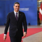 El president espanyol, Pedro Sánchez, arribant a