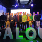 El alcalde de Salou, Pere Granados, junto a Miquel Iceta y Marta Domènech, ayer en Madrid.