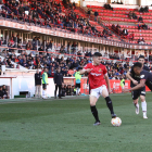 Javi Bonilla en el partido contra el SD Logroñés en el Nou Estadi.