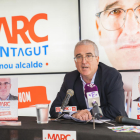 Marc Montagut, ahir, durant la presentacióde les sigles amb què opta a ser alcalde de Salou.
