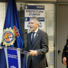 Imatge del ministre de l'Interior, Grande-Marlaska, en la inauguració de la Unitat de Documentació de la Policia Nacional al Vendrell.