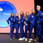 Sis de les nou integrants d'Hypatia I en la presentació de la missió a l'estació anàloga de Mart al desert de Utah, als Estats Units.