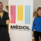 La consejera de Cultura, Inés Solé; el director de Mèdol, Vicent Fibla.