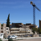 Obres de restauració de la muralla de Sant Francesc de Montblanc.