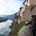 El mirador de la Sanaqueta sobre el río Ebro y el Castell templario.