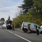 Imagen del accidente en la N-240 en Valls.