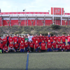 Los miembros del Nàstic Genuine durante el entrenamiento del último lunes.