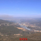 Imatge de la columna de fum de l'incendi de Vilaverd.
