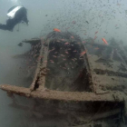 Imatge d'una de les naus enfonsades trobades al Mar de l'Ebre .