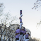 La Colla Jove Xiquets de Tarragona va descarregar el 4d7 amb agulla.