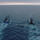 Dos barcos de la empresa Balfegó durante la campaña de captura de atún.