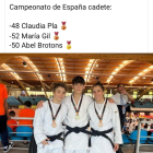 El Club Judo Vital Esport se cuelga tres medallas en el Campeonato de España