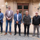 De izquierda a derecha: Oriol Pallissó (ERC); Marc Vinya (Junts); Juanma Cabello (PSC); Josep Andreu (MP); y Ramon de Domingo Iborra ( DESPERTEM, POBLE!- FIC).