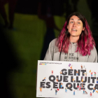 L'alcaldable a Tarragona,  Eva Miguel., a l'acte que dóna el tret d esortida de la formació  de la campanya de les eleccions municipals del 28 de maig.