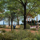 Recreació del bosc a l'actual emplaçament de la plaça del rellotge de sol.