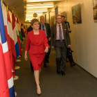 La primera ministra de Escocia, Nicola Sturgeon, durante una visita a la sede de la Comisión Europea.