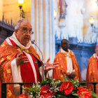 Mossèn Joan Antoni Cedó, durant els actes de l'última Festa Major de Sant Pere.