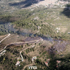 Imatge aèria de l'incendi de la Selva del Camp.