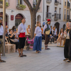 El Ball de Sant Esteve, ayer en la plaza de la Església.