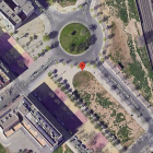 Imatge aèria del solar on s'ubicaran els nous habitatges de pritecció oficial a Reus.