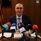 El president de l'Audiència, Joan Perarnau, en la presentació de la memòria judicial de l'any 2022 a l'Audiència de Tarragona.