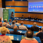 Un momento de la jornada sobre autoconsumo y comunidades energéticas organizada por el Colegio de Ingenieros Técnicos Industriales en el Camp de Tarragona y las Terres de l'Ebre en el Consell Comarcal del Montsià.