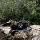 La zona es va trobar el cotxe accidentat després de la intensa pluja.