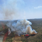 Imatge aèria del segon incendi a Tivissa.