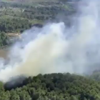 Imagen aérea del incendio del Perelló.