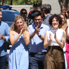 La líder de Sumar, Yolanda Díaz amb la resta de representants.