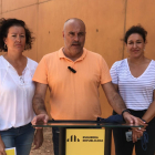 Los candidatos Jordi Salvador Duch, Norma Pujol Farré y Laura Castel Fort en el centro penitenciario de Mas d'Enric.