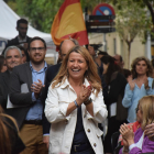 La candidata de Valents, Eva Parera, durant l'acte de final de campanya per les municipals.