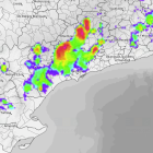 Radar meteorològic amb previsió de ruixats al Camp de Tarragona.