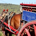 Uno de los carruajes que han transportado el agua de San Magí desde las Fuentes de la Brufaganya hasta Tarragona.