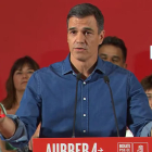 El líder del PSOE, Pedro Sánchez, aquest dimarts a Donosti.