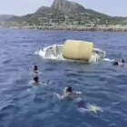 Momento del naufragio de la familia en las Islas Medes.