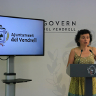 La regidora de Medio Ambiente del Vendrell, Nuria Rovira, explicando las inversiones del consistorio en el ciclo del agua.