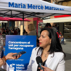 Maria Mercè Martorell durant la seva intervenció als mitjans.