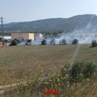 Imatge de l'incendi a Montblanc.