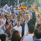 El líder del PP, Alberto Núñez Feijóo, en l'acte final de campanya del 23-J a Corunya.