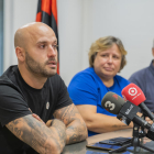 Raúl Marín en la sala presidencial del Reus Deportiu anunciando su nueva etapa.