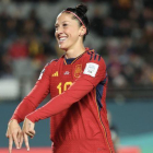 Jenni Hermoso celebrant un gol durant el mundial.