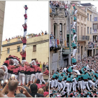 4 de 9 amb folre i pilar descarregat per la Colla Vella al Catllar i carregat pels Verds a l'Arboç.