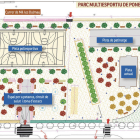 Mapa del futur parc multiesportiu de Ponent, que es situarà entre la zona de l'Albada i el Parc Riuclar.