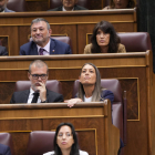 La portaveu de Junts al Congrés, Míriam Nogueras, des del seu escó en el debat d'investidura de Feijóo.