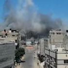 Las fuerzas aéreas de Israel bombardeando a Gaza esta mañana.