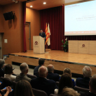 El president del Govern, Pere Aragonès, durant l'acte d'inauguració a la URV.