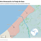 Mapa de situació de l'avís d'evacuació d'Israel a la Franja de Gaza.