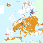 Mapa d'Europa amb l'estat de la sequera per nivells, segons l'Observatori Europeu de la Sequera en l'actualització de l'11 d'octubre al 20 d'octubre del 2023.